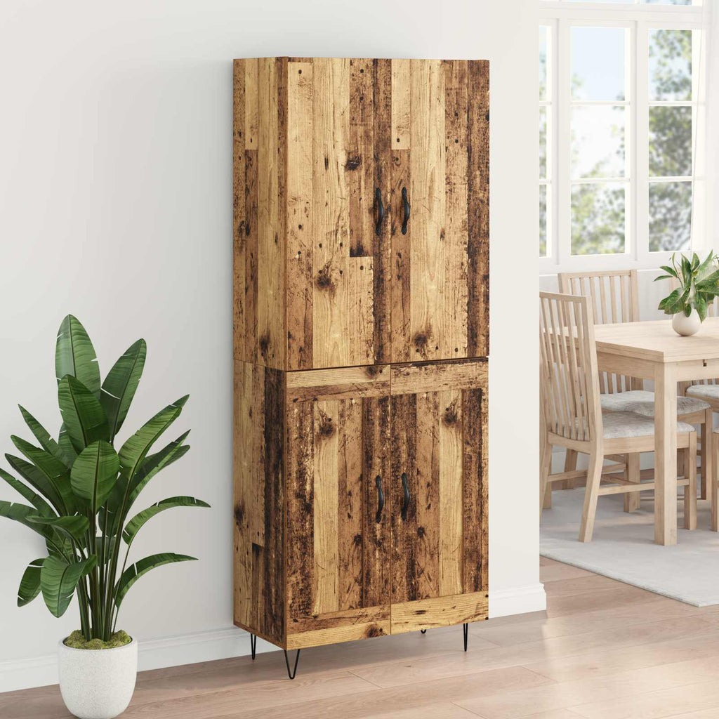 Highboard 2 pcs Altholz Holzwerkstoff