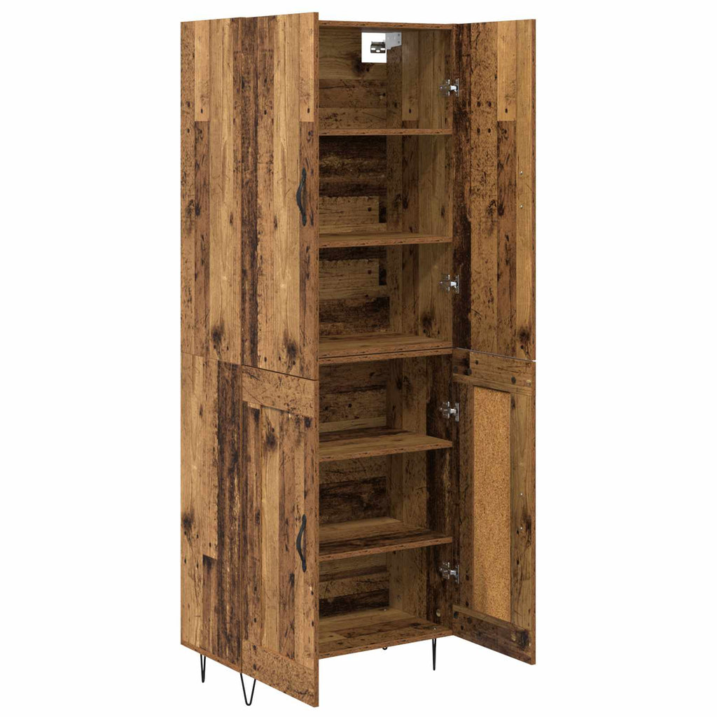 Highboard 2 pcs Altholz Holzwerkstoff
