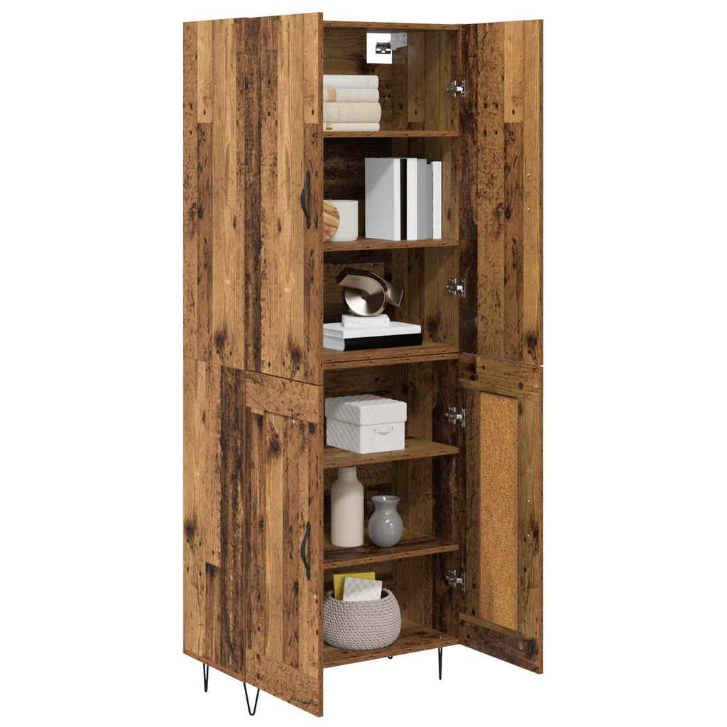 Highboard 2 pcs Altholz Holzwerkstoff