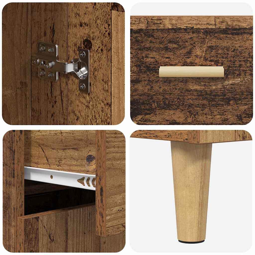 Highboard Altholz 69,5 x 34 x 180 cm Holzwerkstoff