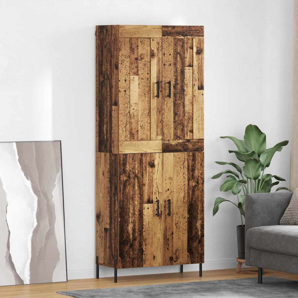 Highboard 2 pcs Altholz Holzwerkstoff