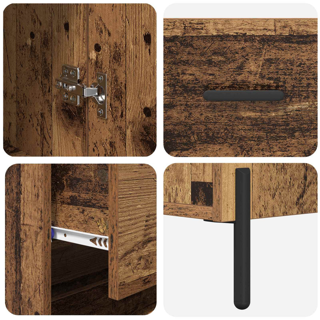Highboard 2 pcs Altholz Holzwerkstoff