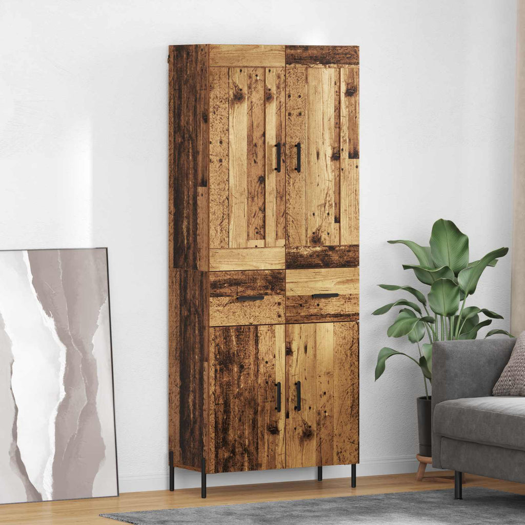 Highboard 2 pcs Altholz Holzwerkstoff