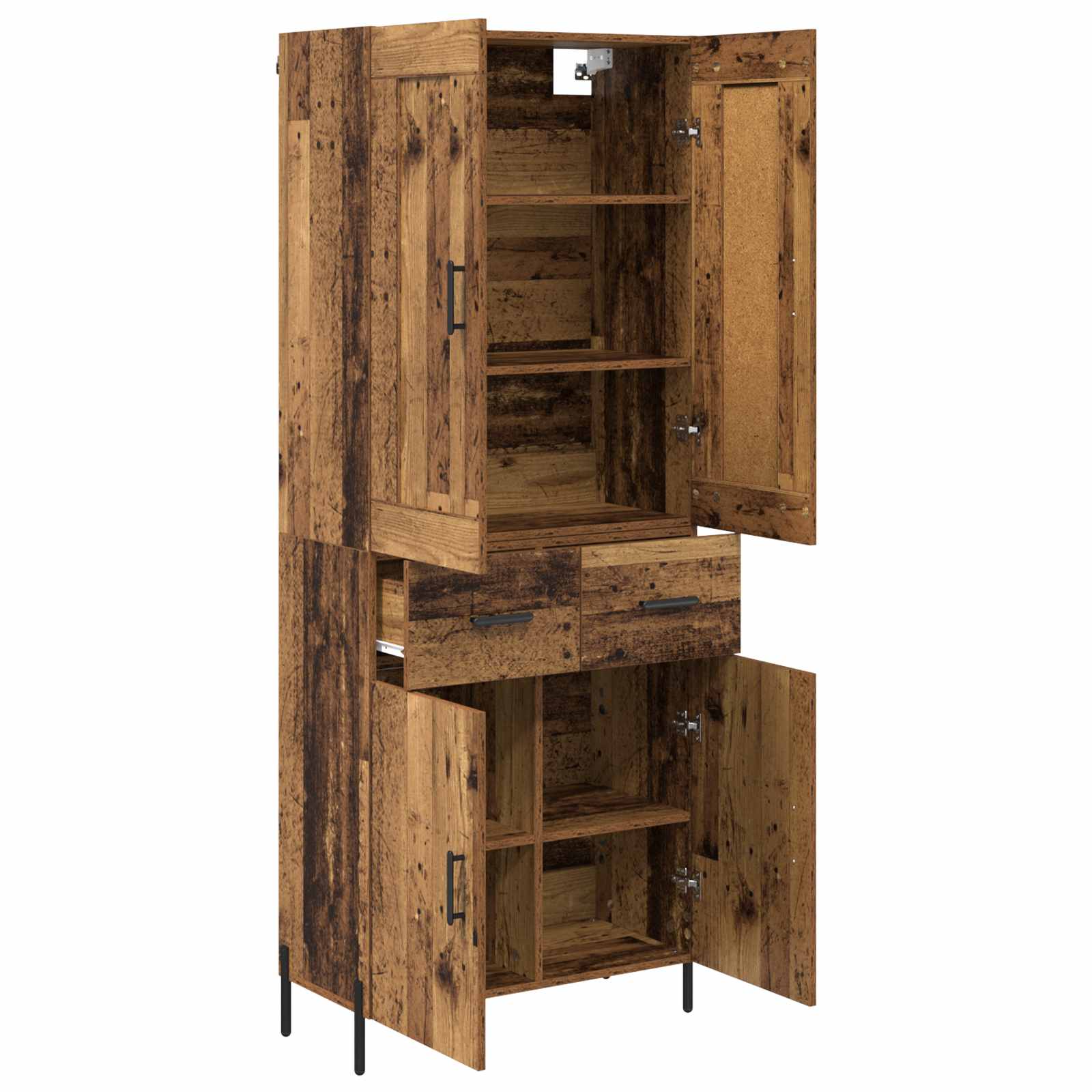 Highboard 2 pcs Altholz Holzwerkstoff