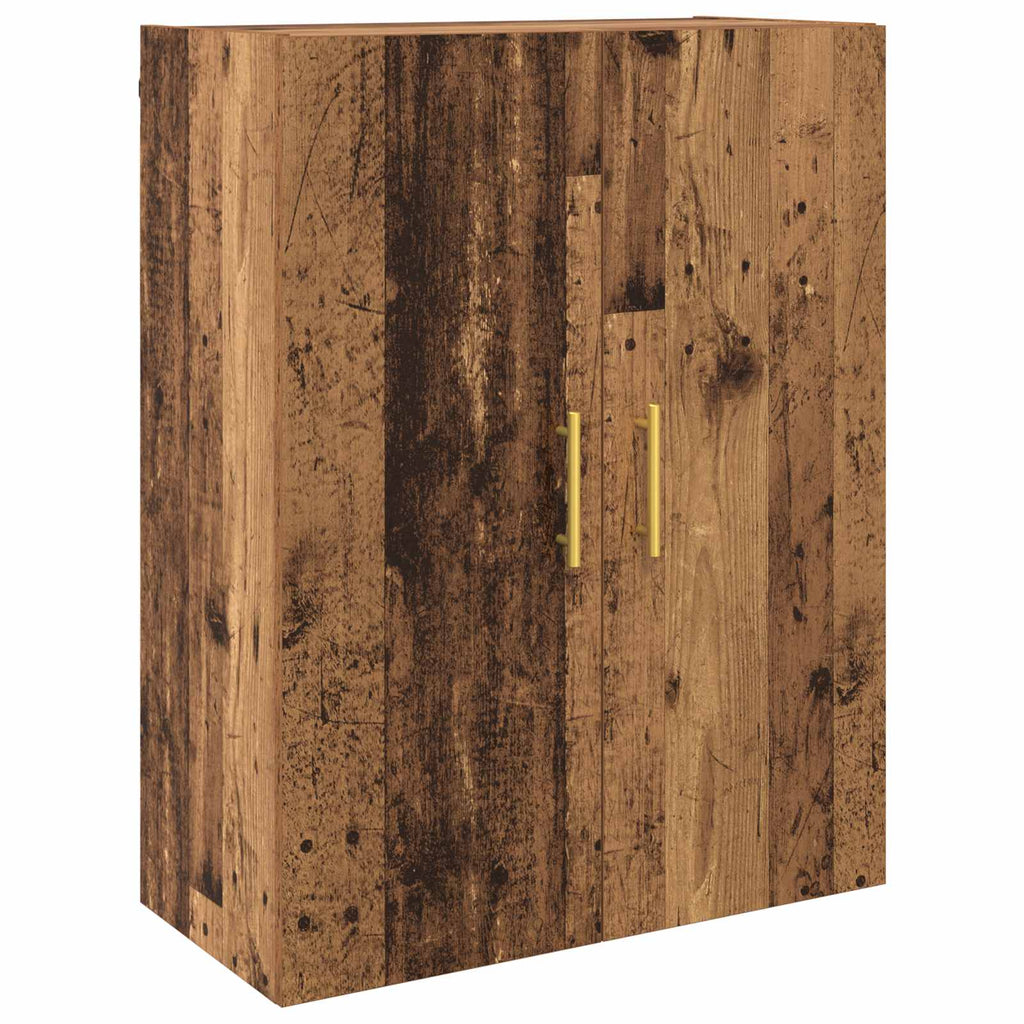 Highboard Wandmontiert Altholz 69,5 x 34 x 180 cm Holzwerkstoff