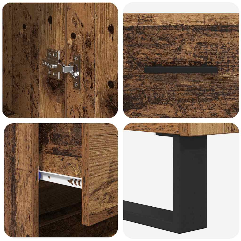 Highboard mit Schubladen 2 pcs Altholz Holzwerkstoff