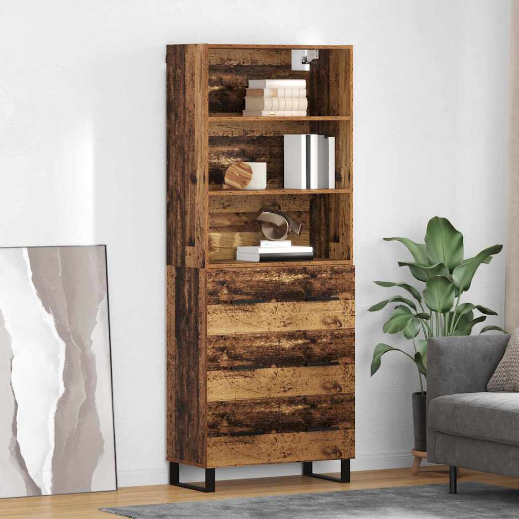 Highboard mit Schubladen 2 pcs Altholz Holzwerkstoff