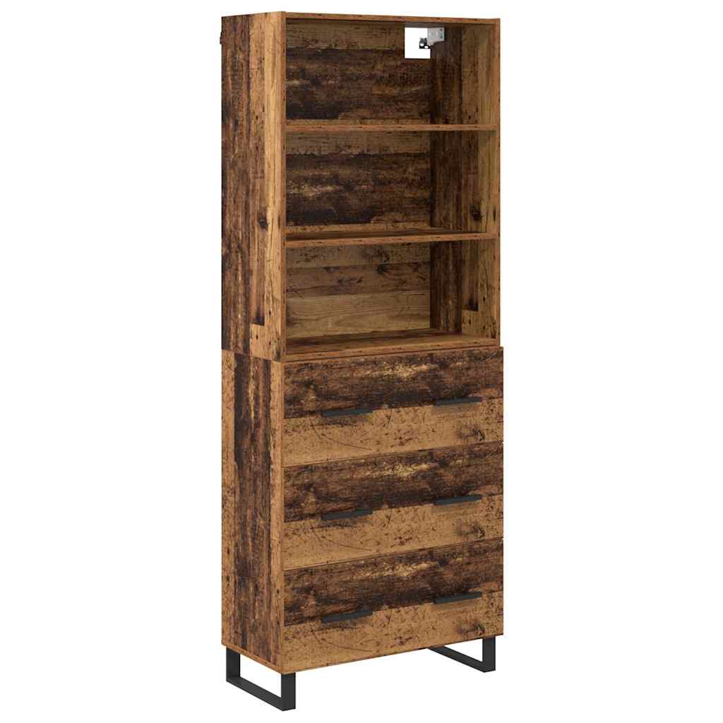 Highboard mit Schubladen 2 pcs Altholz Holzwerkstoff