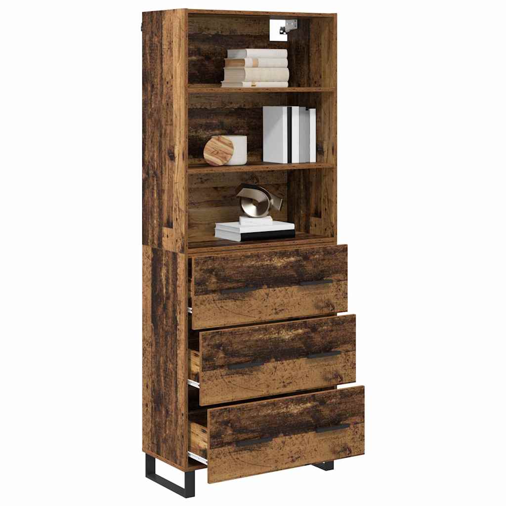 Highboard mit Schubladen 2 pcs Altholz Holzwerkstoff