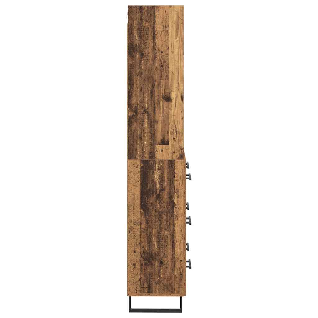 Highboard mit Schubladen 2 pcs Altholz Holzwerkstoff