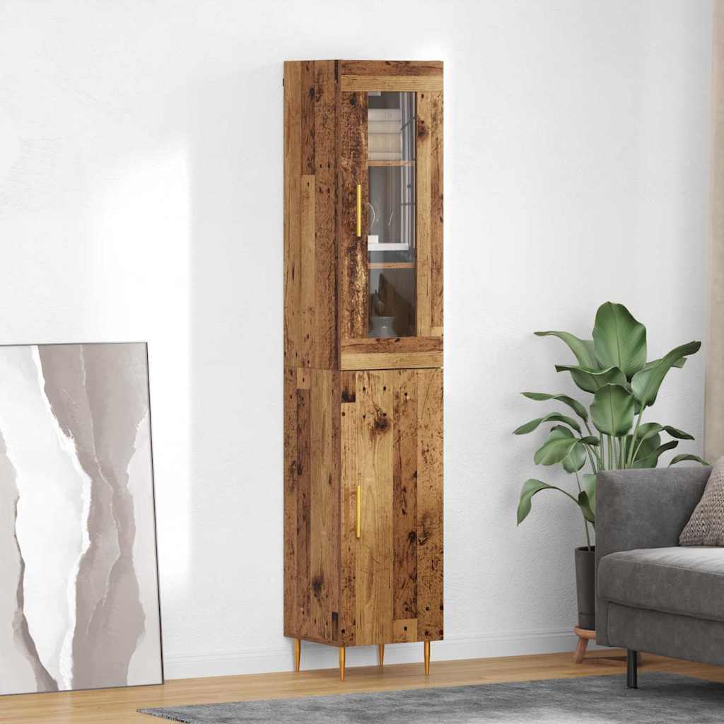 Highboard 2 pcs Altholz Holzwerkstoff