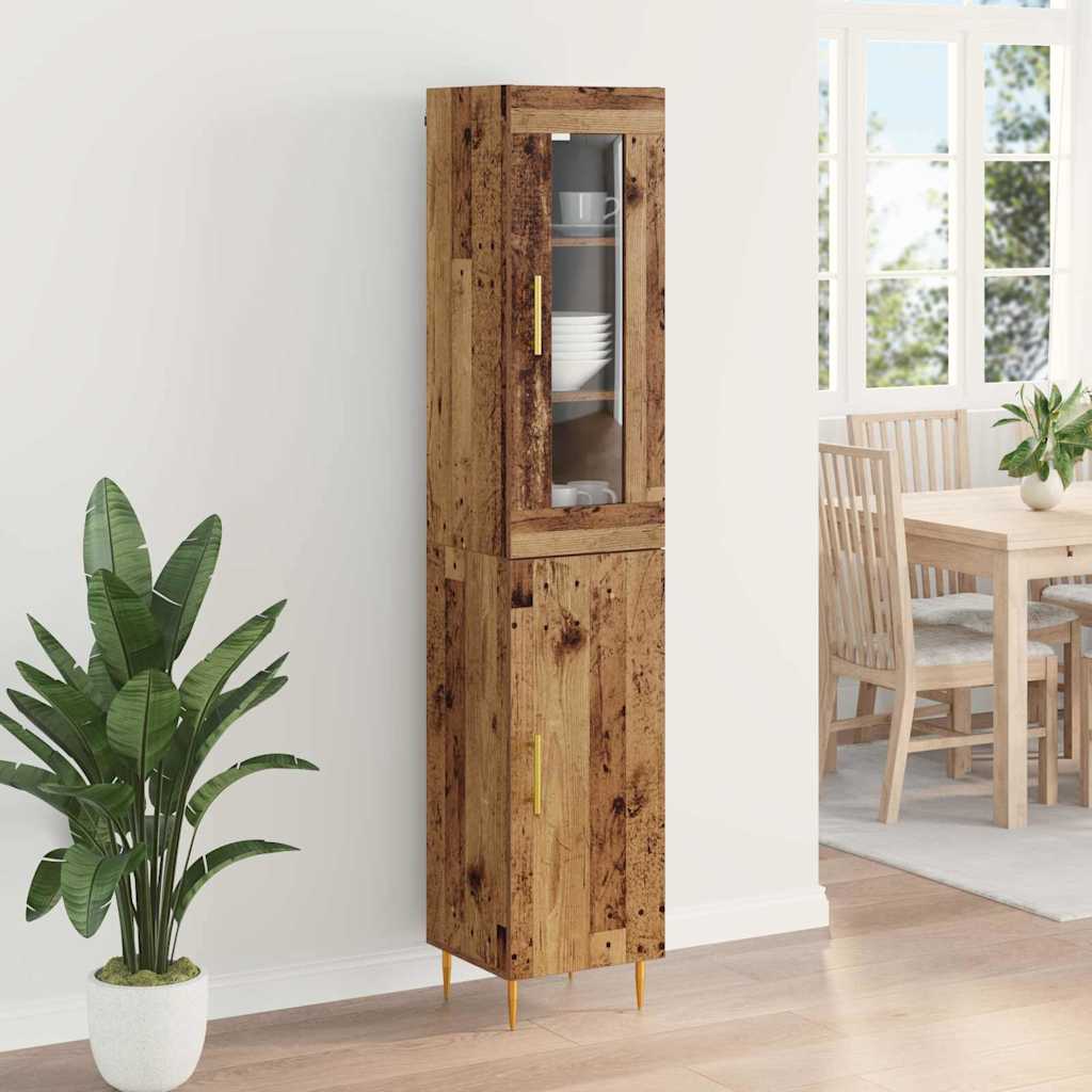 Highboard 2 pcs Altholz Holzwerkstoff
