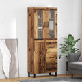 Highboard mit Schubladen 2 pcs Altholz Engineered Wood und Glas