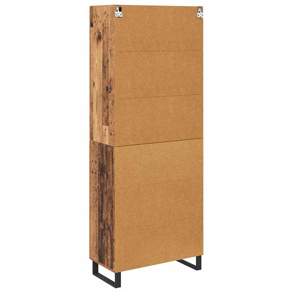 Highboard mit Schubladen 2 pcs Altholz Engineered Wood und Glas