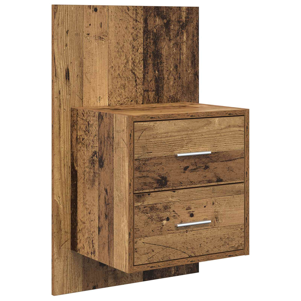 Kopfteil mit Schrank mit Schubladen 3 pcs Altholz Holzwerkstoff