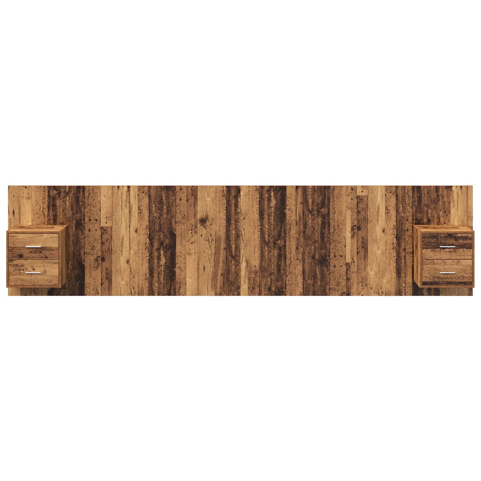 Kopfteil mit Schrank mit Schubladen 3 pcs Altholz Holzwerkstoff