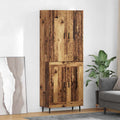 Highboard 2 pcs Altholz Engineered Wood und Glas