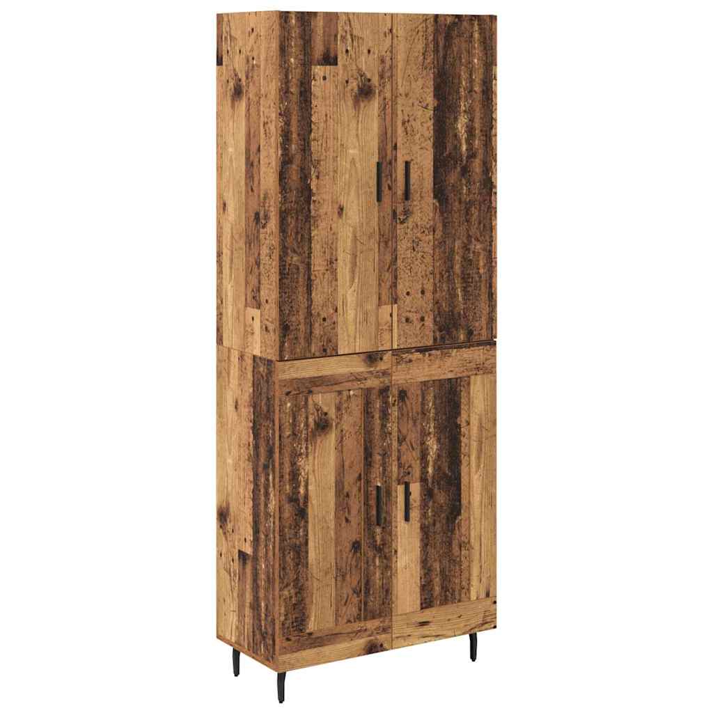 Highboard 2 pcs Altholz Engineered Wood und Glas