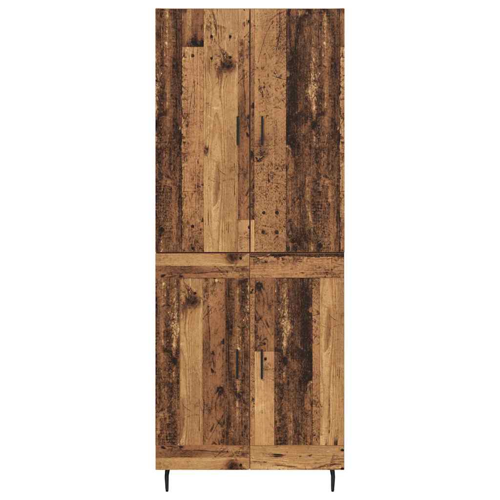 Highboard 2 pcs Altholz Engineered Wood und Glas