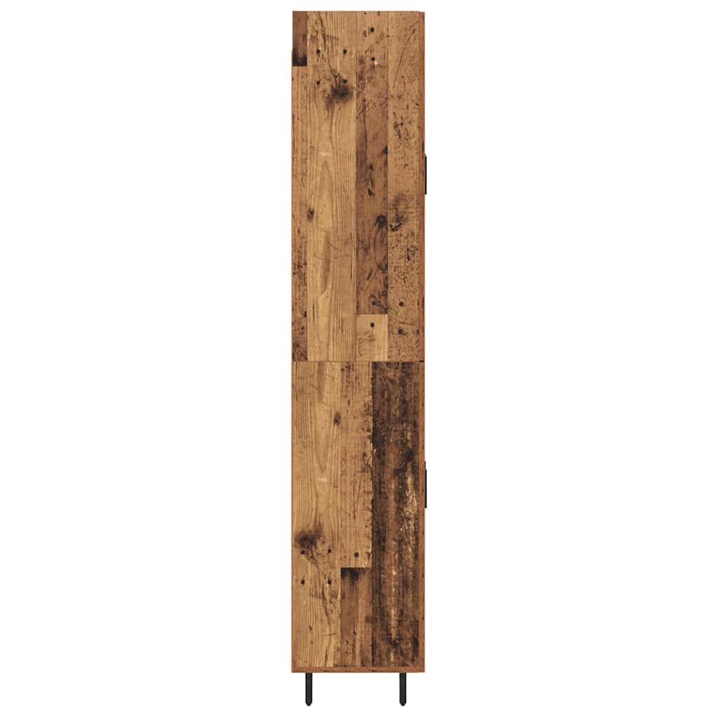 Highboard 2 pcs Altholz Engineered Wood und Glas
