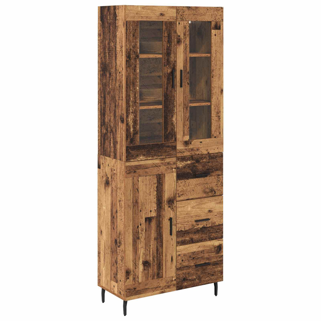 Highboard mit Schubladen 2 pcs Altholz Holzwerkstoff
