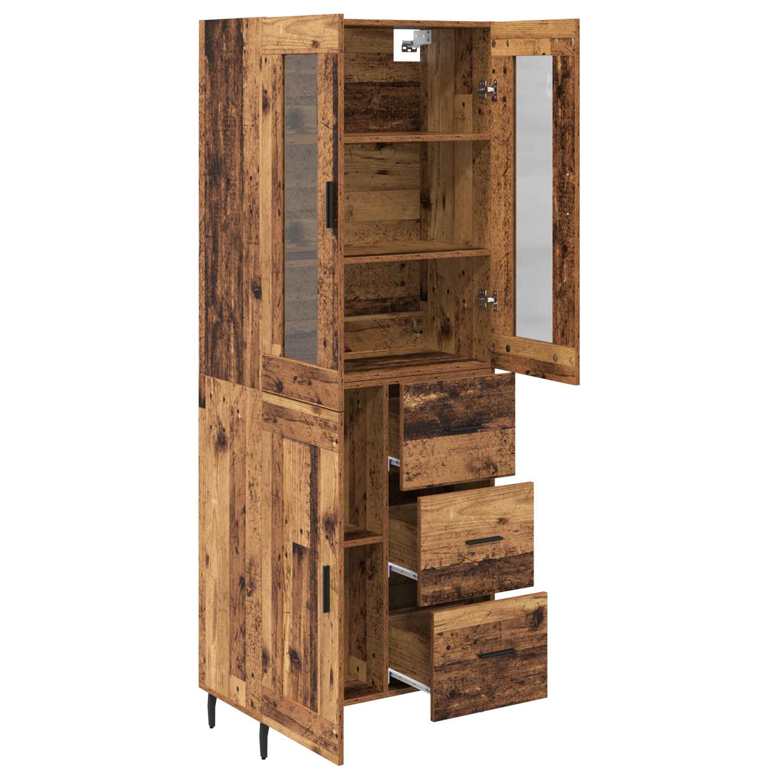 Highboard mit Schubladen 2 pcs Altholz Holzwerkstoff