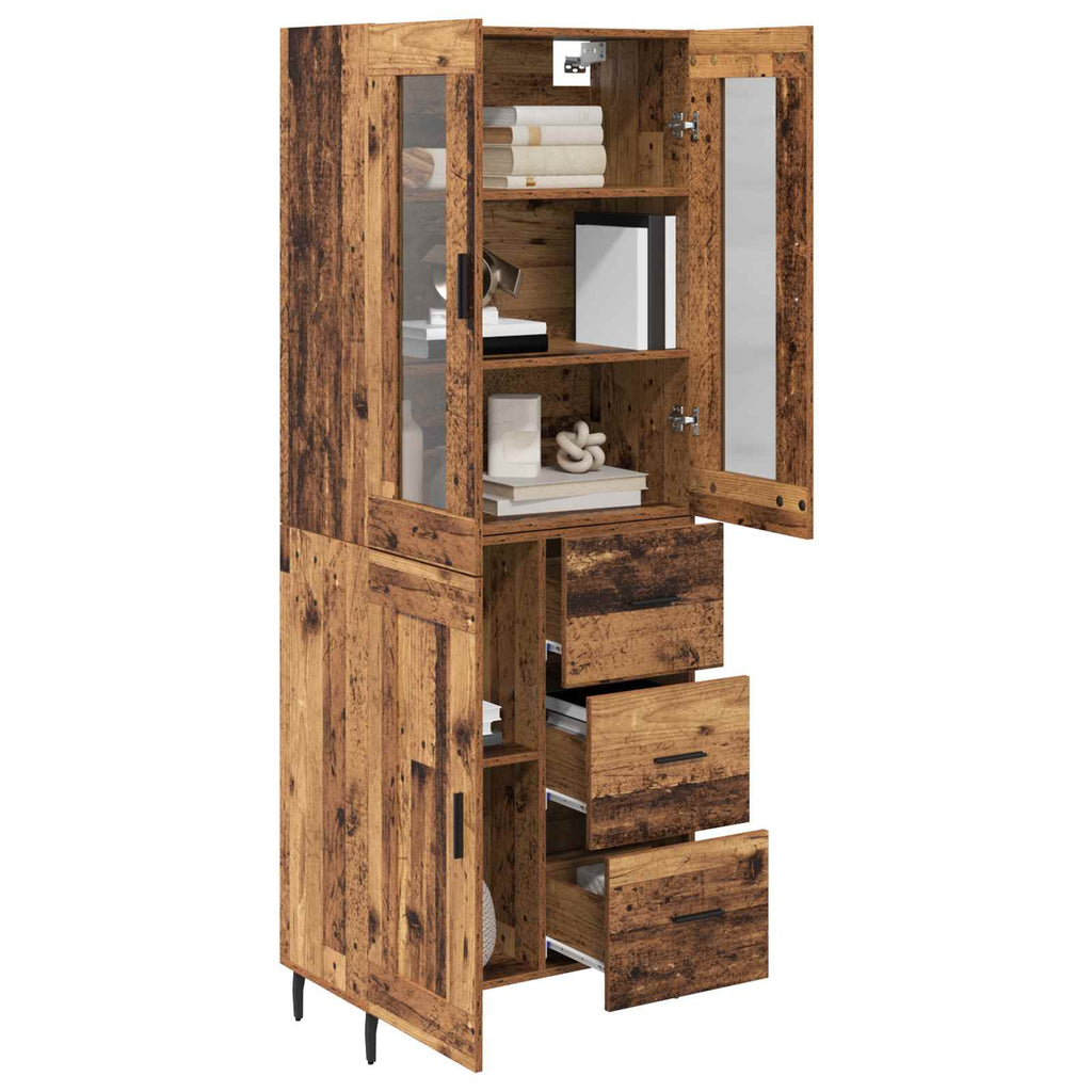 Highboard mit Schubladen 2 pcs Altholz Holzwerkstoff