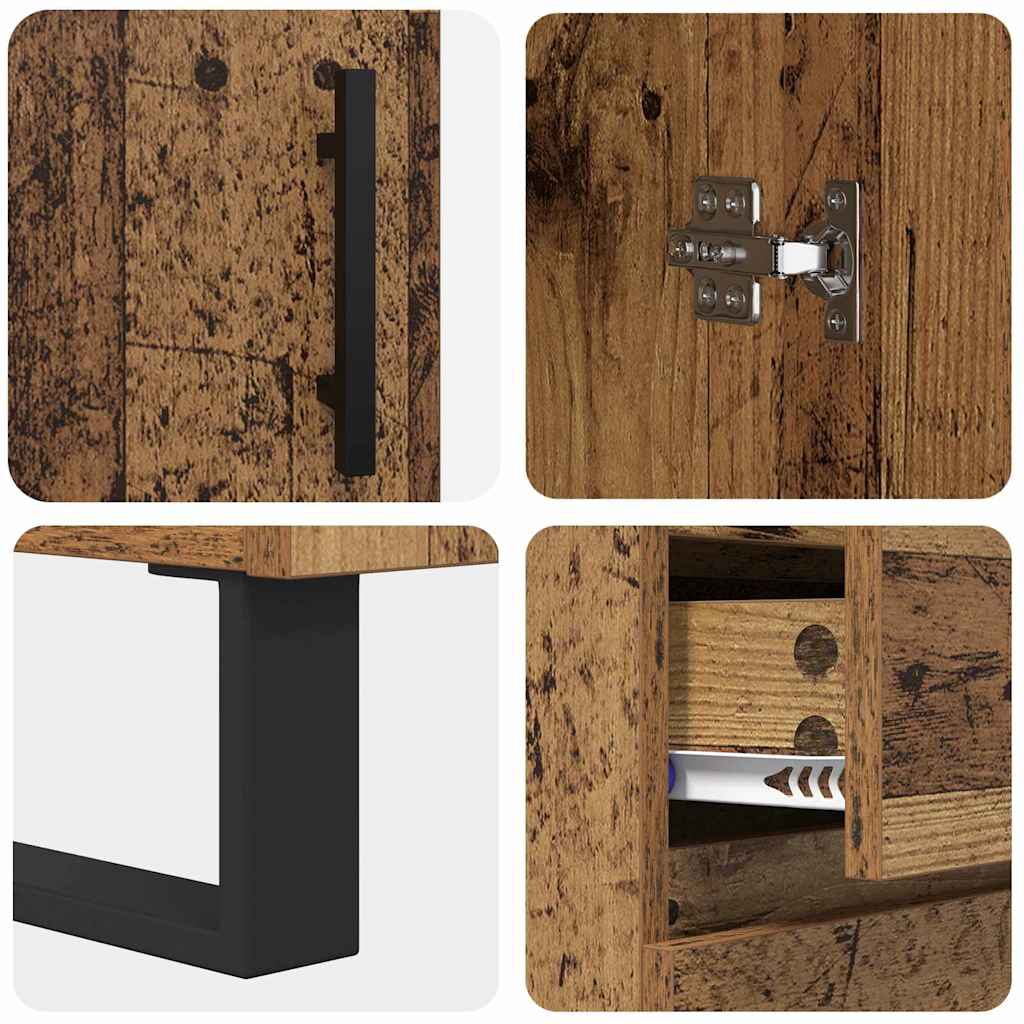 Highboard mit Schubladen 2 pcs Altholz 69,5 x 34 x 180 cm