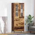 Highboard mit Schubladen 2 pcs Altholz Holzwerkstoff
