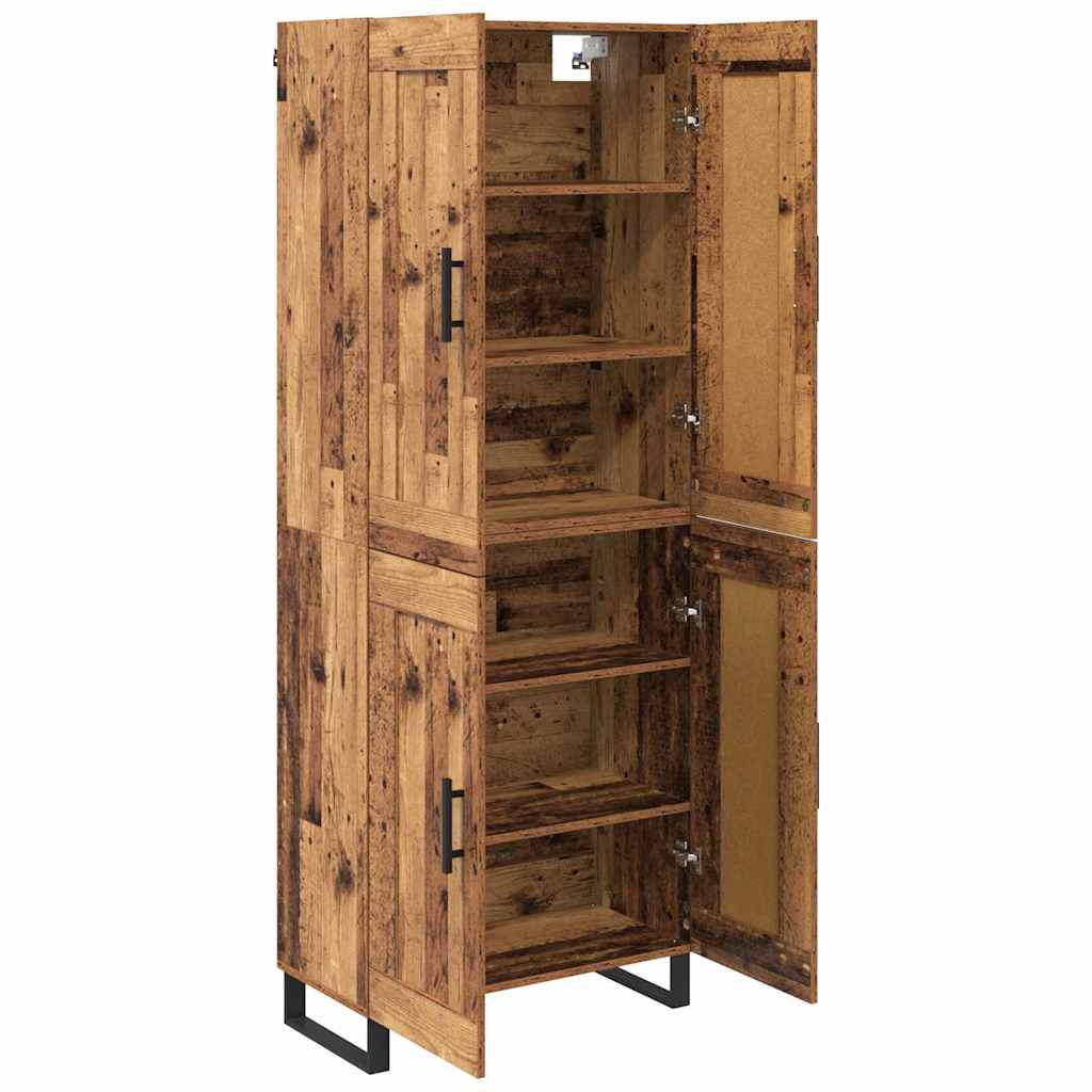 Highboard Altholz 69,5 x 34 x 180 cm Holzwerkstoff