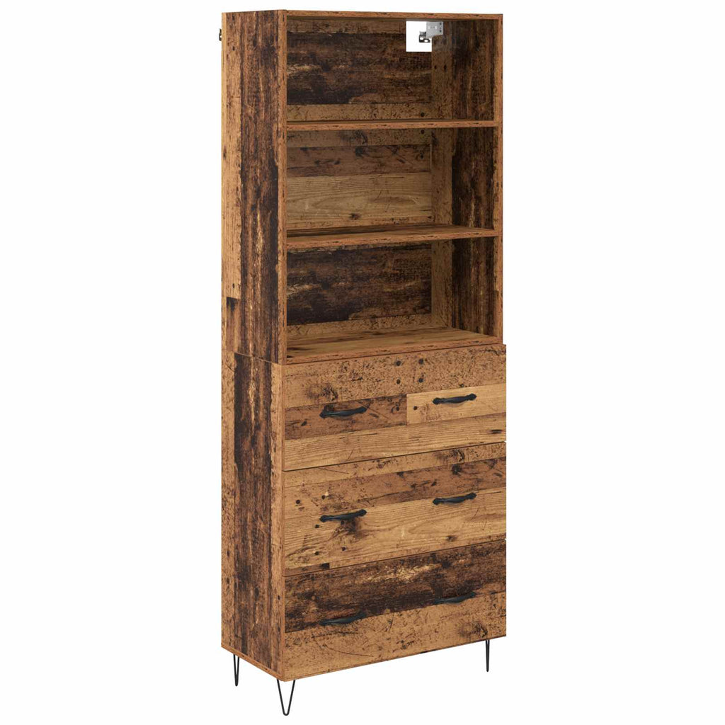 Highboard mit Schubladen 2 pcs Altholz Holzwerkstoff