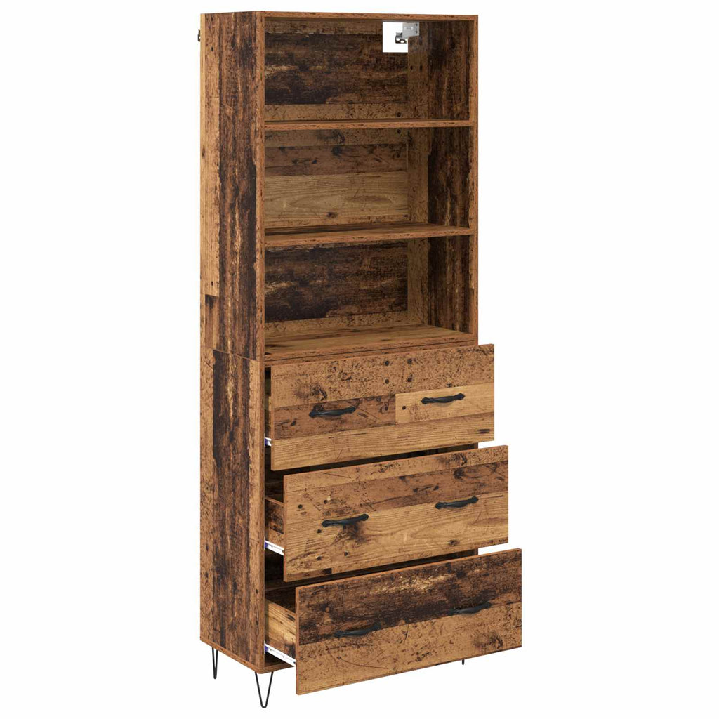 Highboard mit Schubladen 2 pcs Altholz Holzwerkstoff