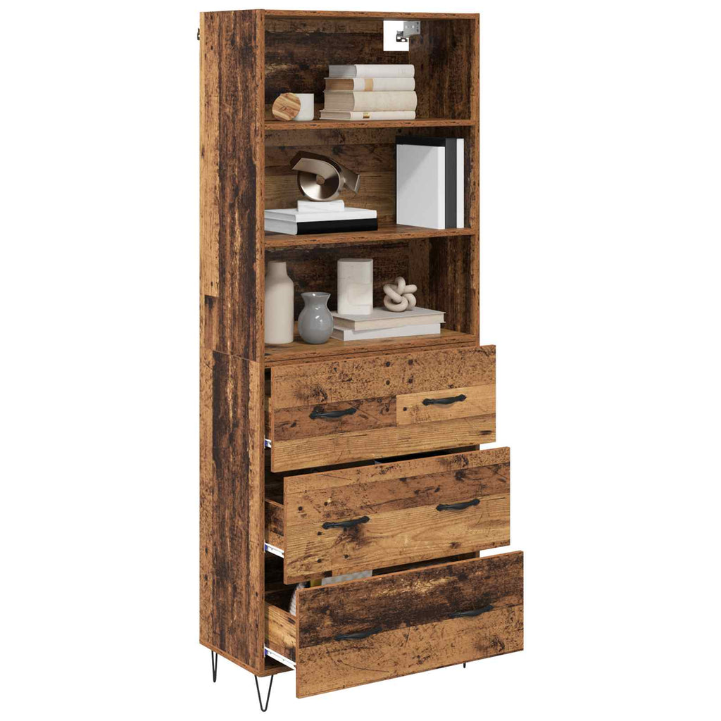 Highboard mit Schubladen 2 pcs Altholz Holzwerkstoff