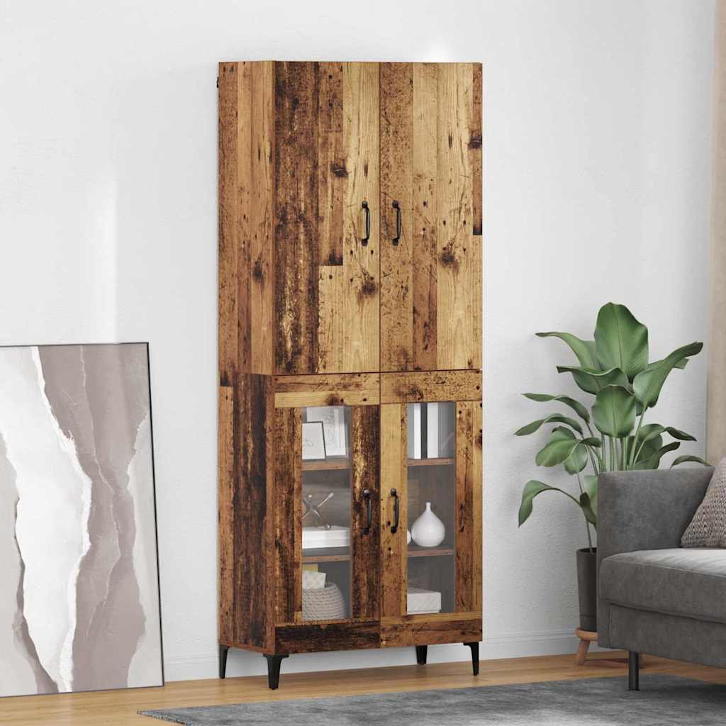 Highboard Wandmontiert Altholz 69,5 x 34 x 180 cm Holzwerkstoff