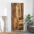 Highboard mit Schubladen 2 pcs Altholz Engineered Wood und Glas