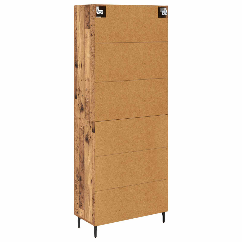 Highboard mit Schubladen 2 pcs Altholz Engineered Wood und Glas