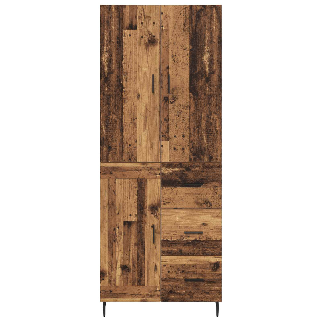 Highboard mit Schubladen 2 pcs Altholz Engineered Wood und Glas