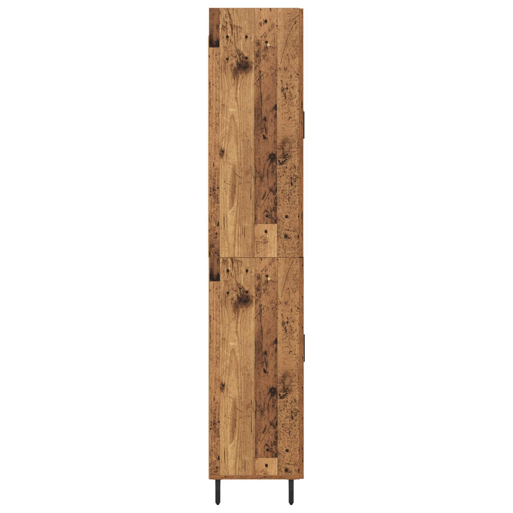 Highboard mit Schubladen 2 pcs Altholz Engineered Wood und Glas