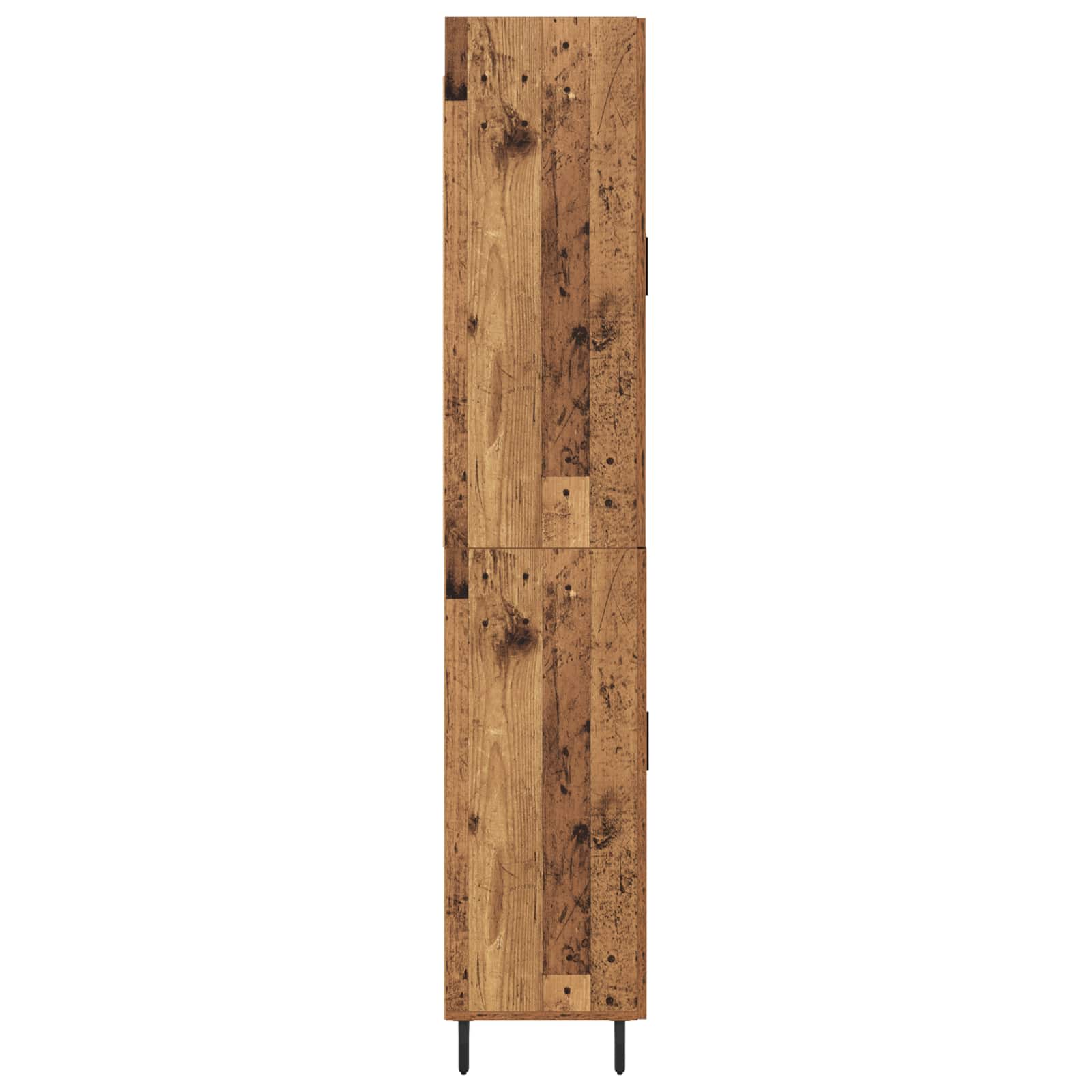 Highboard mit Schubladen 2 pcs Altholz Engineered Wood und Glas
