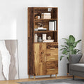 Highboard Altholz 69,5 x 32,5 x 180 cm Holzwerkstoff