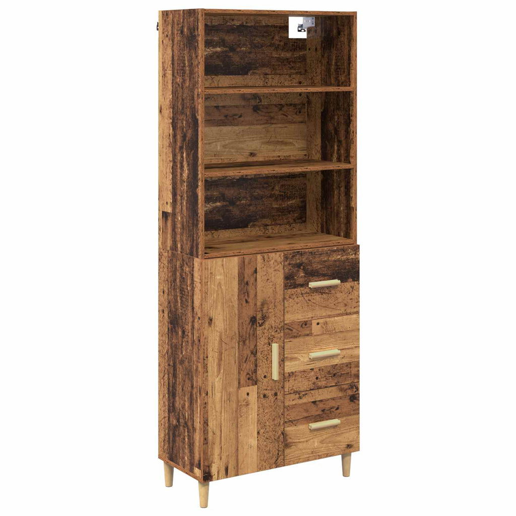 Highboard Altholz 69,5 x 32,5 x 180 cm Holzwerkstoff