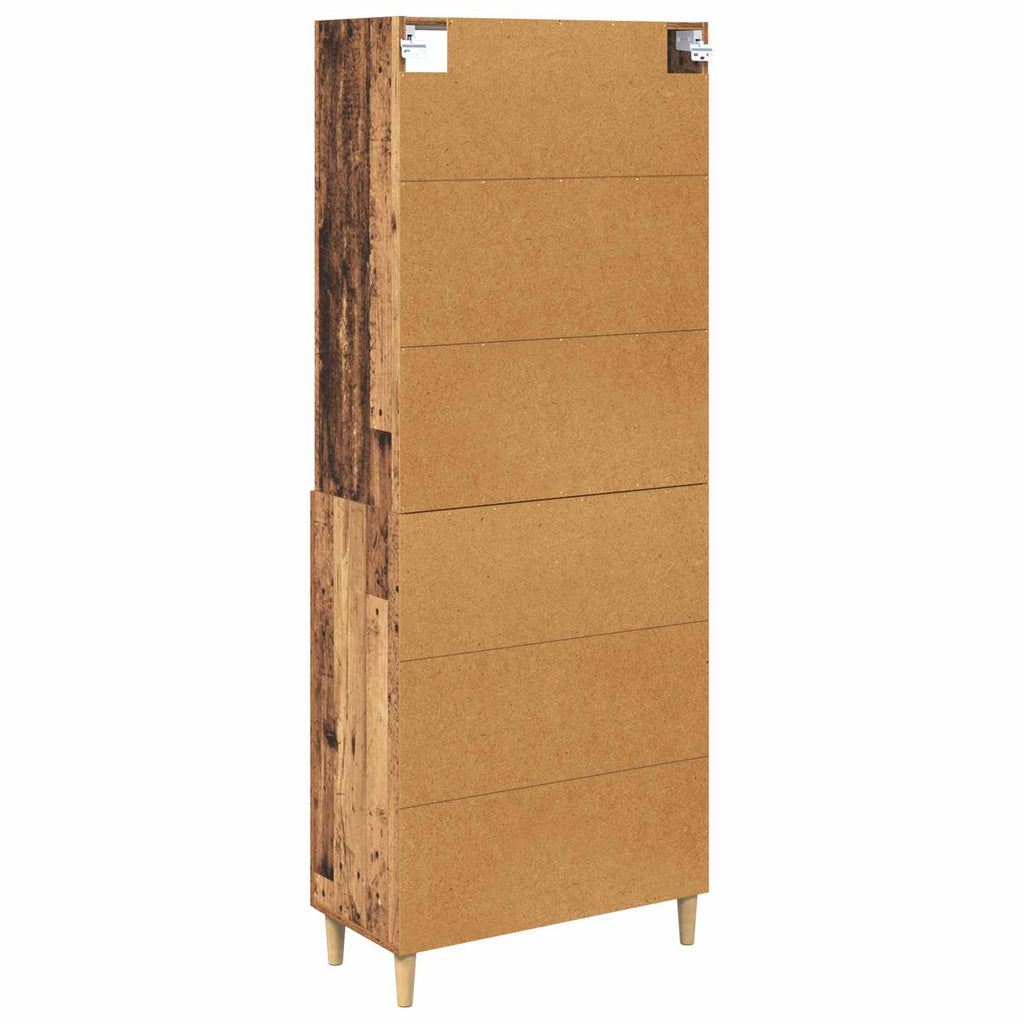 Highboard Altholz 69,5 x 32,5 x 180 cm Holzwerkstoff