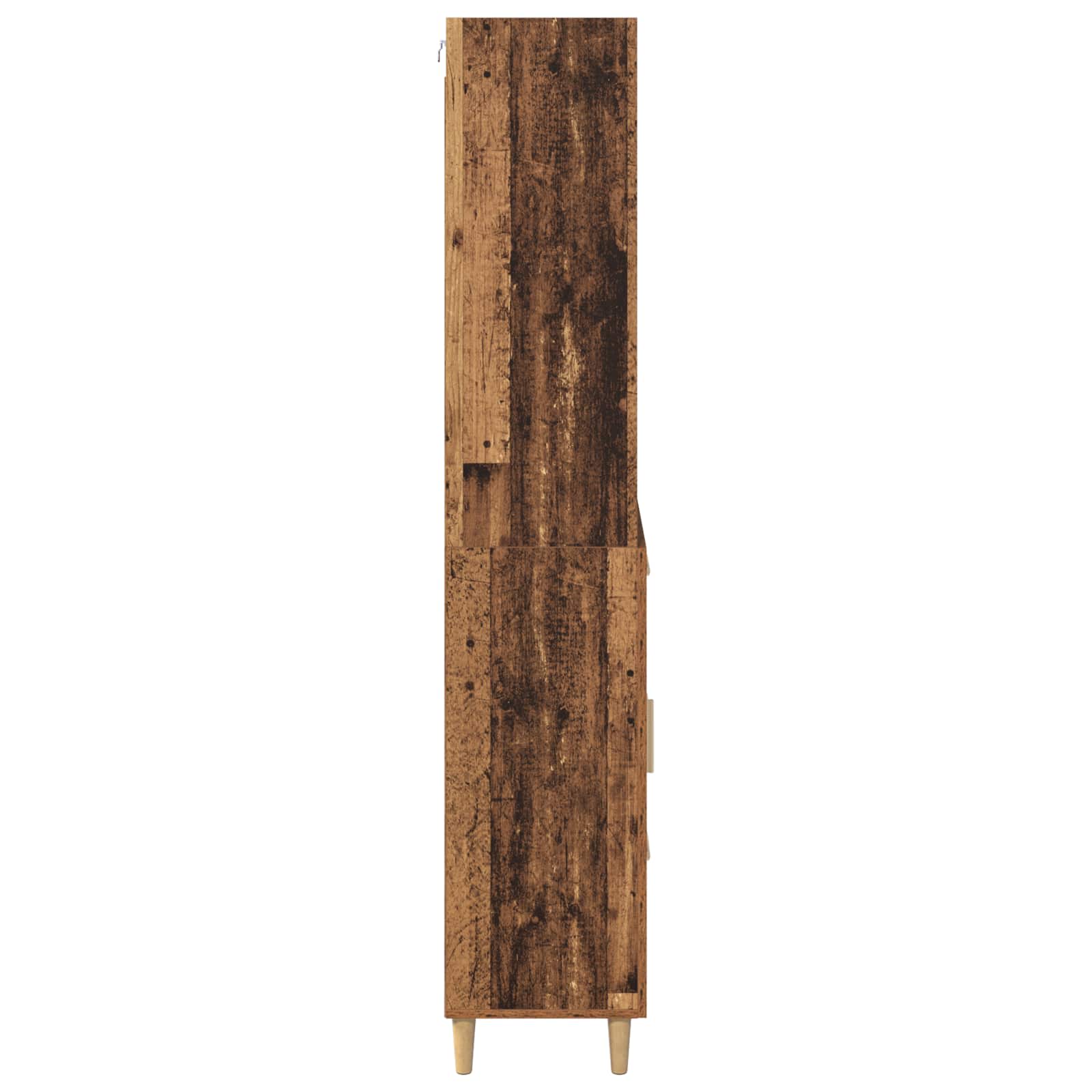 Highboard Altholz 69,5 x 32,5 x 180 cm Holzwerkstoff