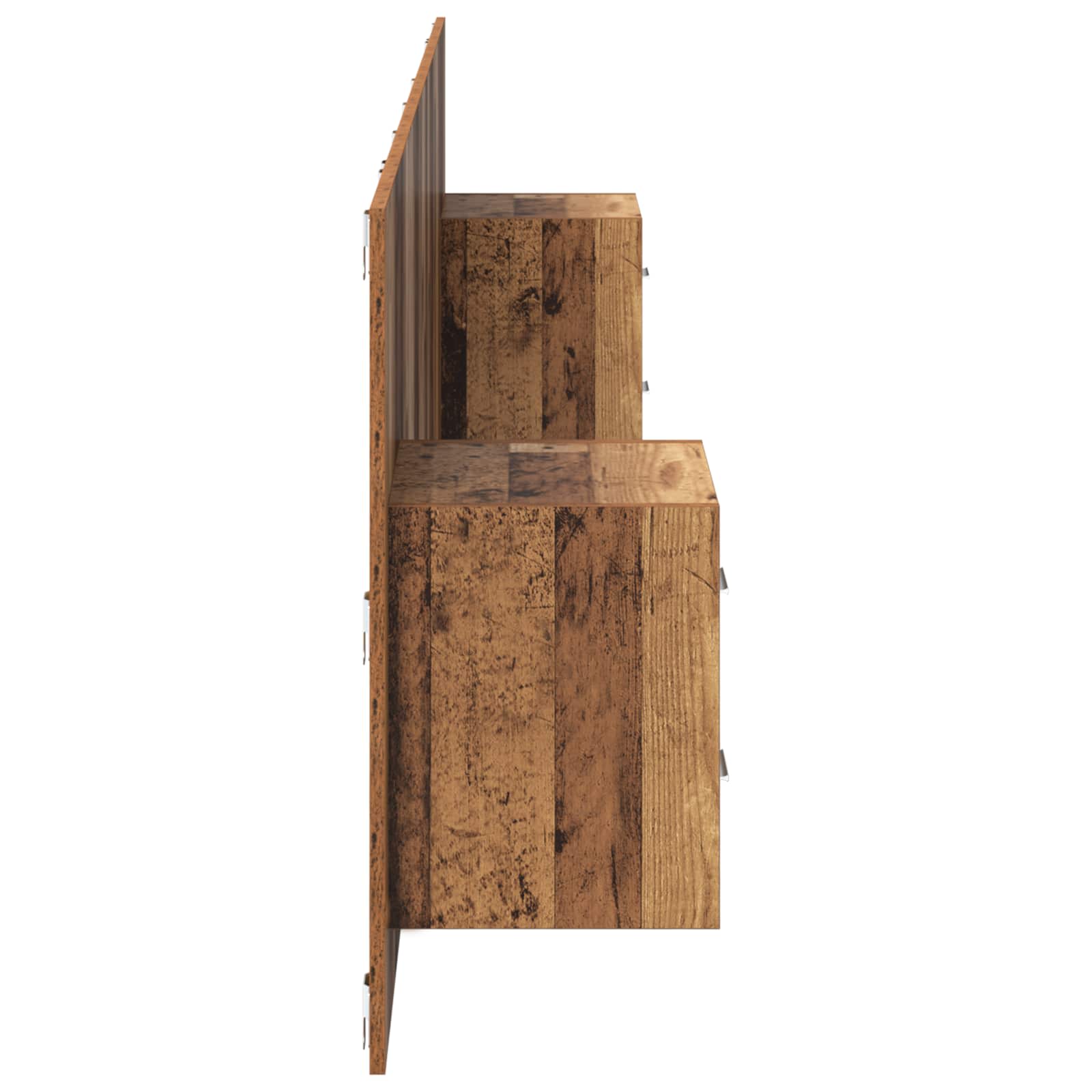 Kopfteil mit Schrank mit Schubladen 3 pcs Altholz Holzwerkstoff