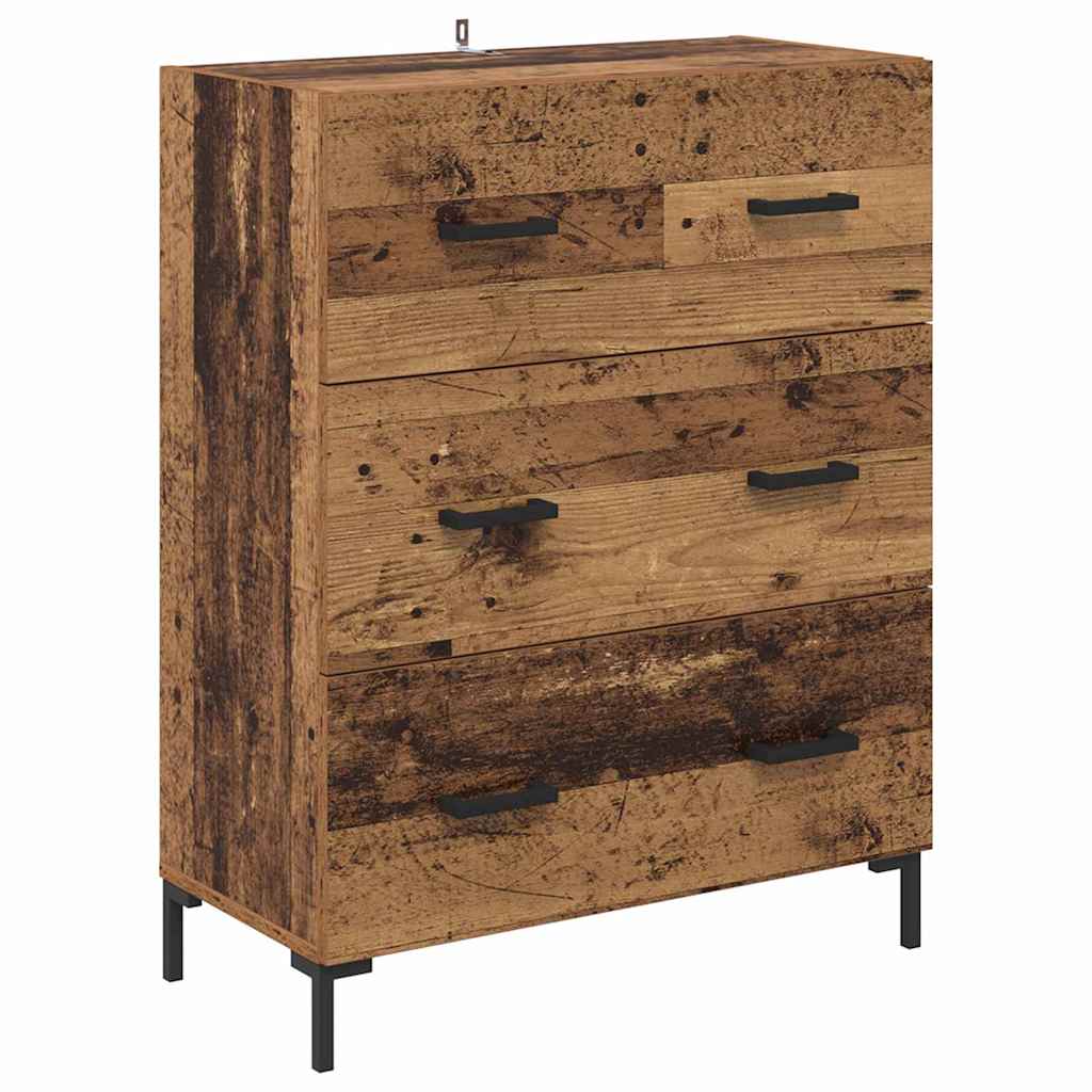 Highboard Wandmontiert Altholz 69,5 x 34 x 180 cm Holzwerkstoff