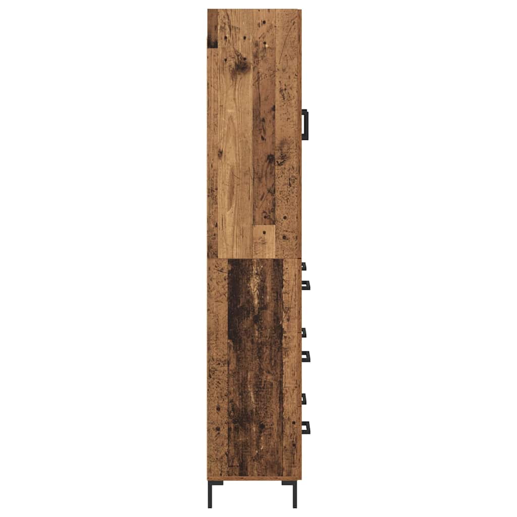 Highboard Wandmontiert Altholz 69,5 x 34 x 180 cm Holzwerkstoff