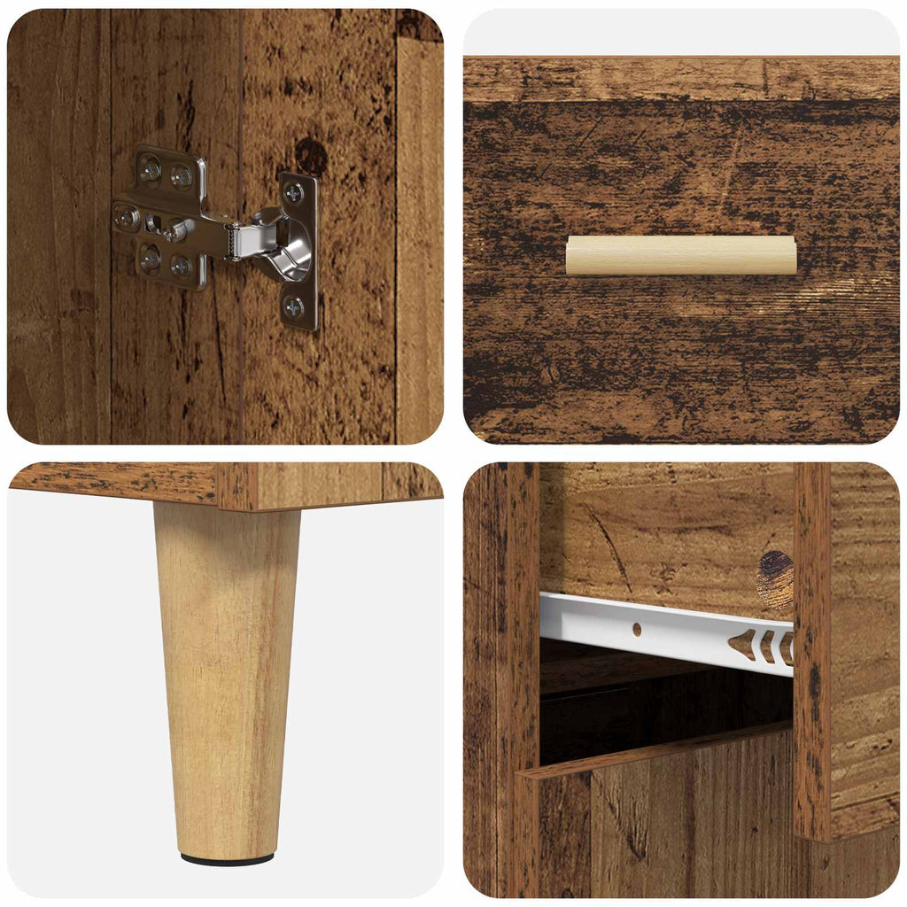 Highboard Altholz 69,5 x 32,5 x 180 cm Holzwerkstoff