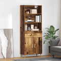 Highboard Altholz 69,5 x 32,5 x 180 cm Holzwerkstoff