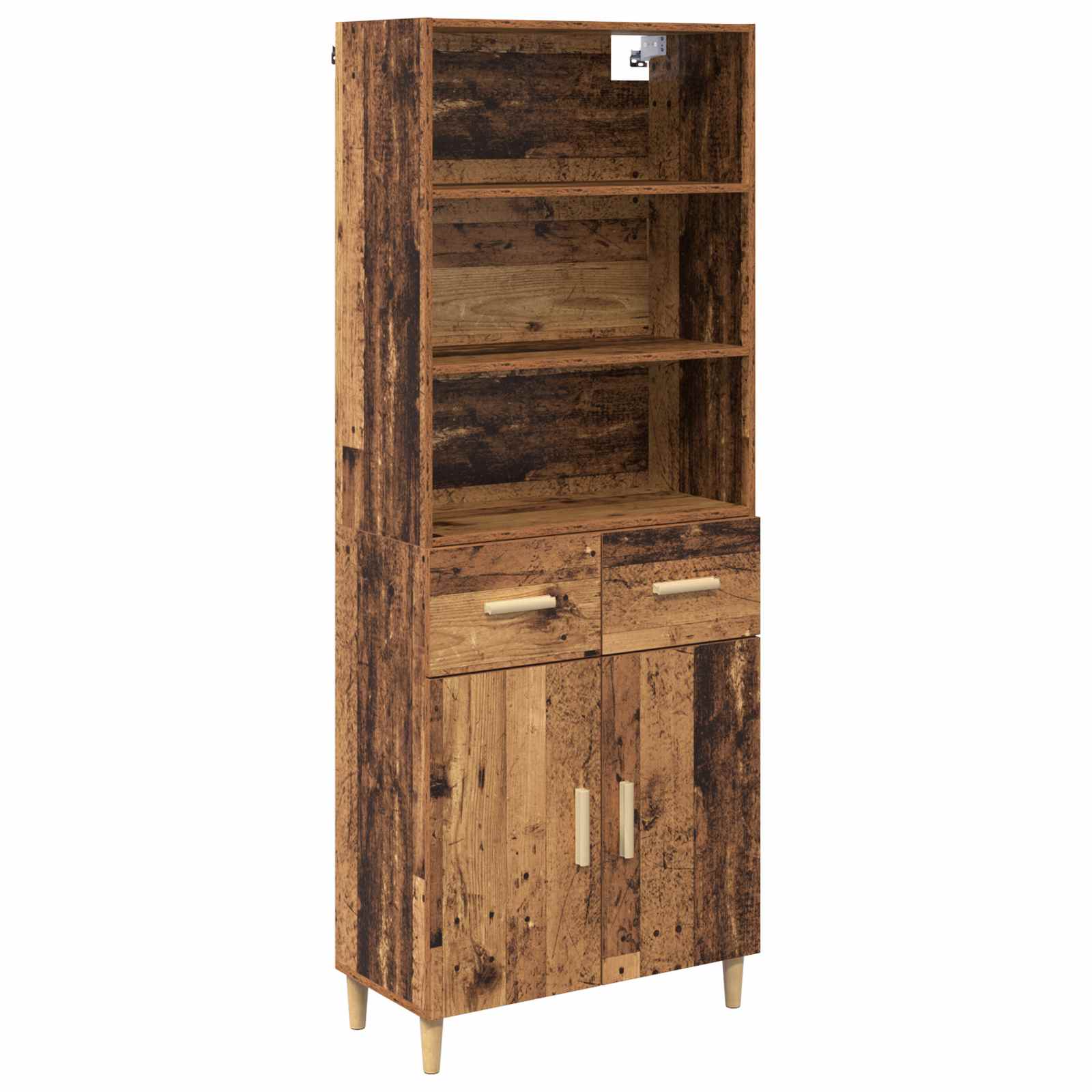 Highboard Altholz 69,5 x 32,5 x 180 cm Holzwerkstoff