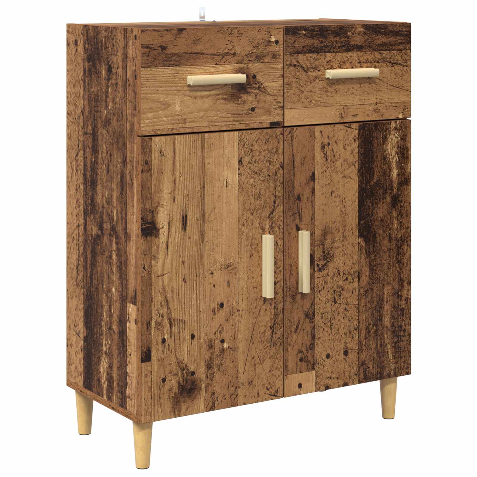 Highboard Altholz 69,5 x 32,5 x 180 cm Holzwerkstoff